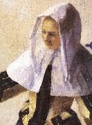 VERMEER VAN DELFT, Jan Young Woman with a Water Jug (detail) r oil painting